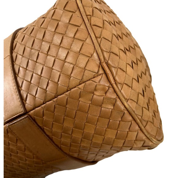 Bottega Veneta Tan Woven intrecciato Leather Satchel Handbag Made in Italy EUC - Picture 13 of 16